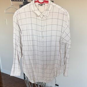 RW&CO. White and Black Grid Button-Down Shirt